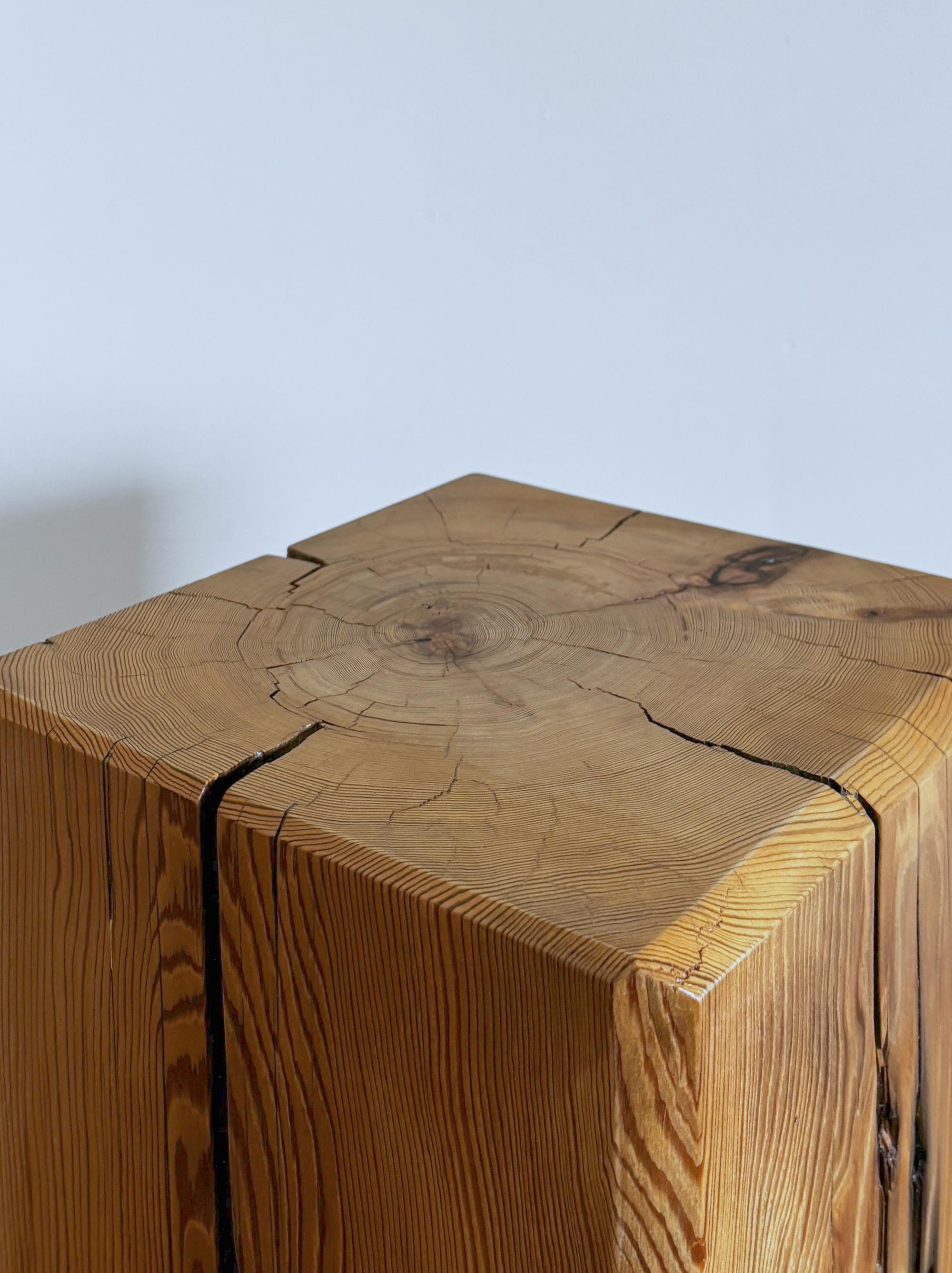 Reclaimed Side Table side view