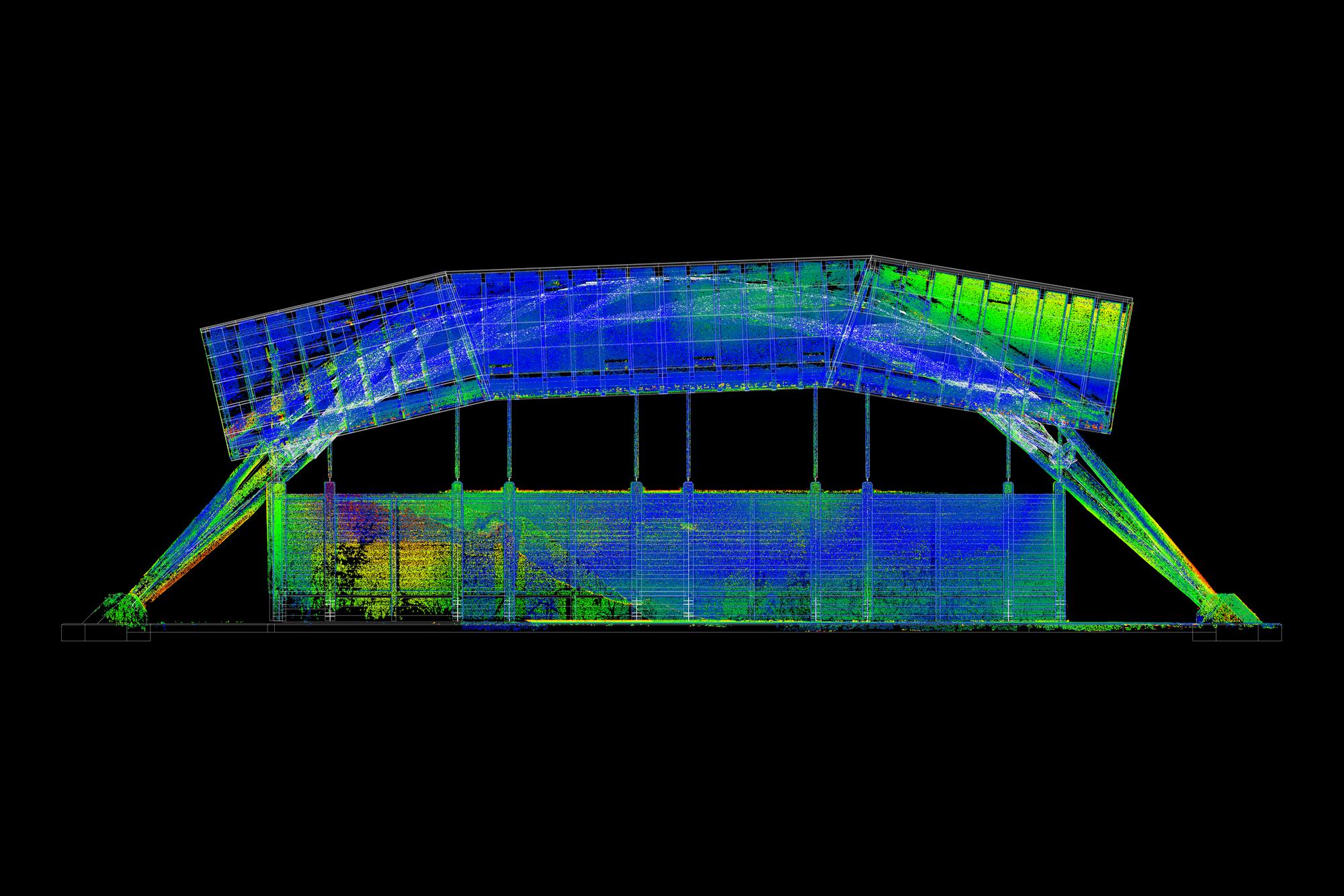 Tree Fork Truss Scan Analysis long elevation