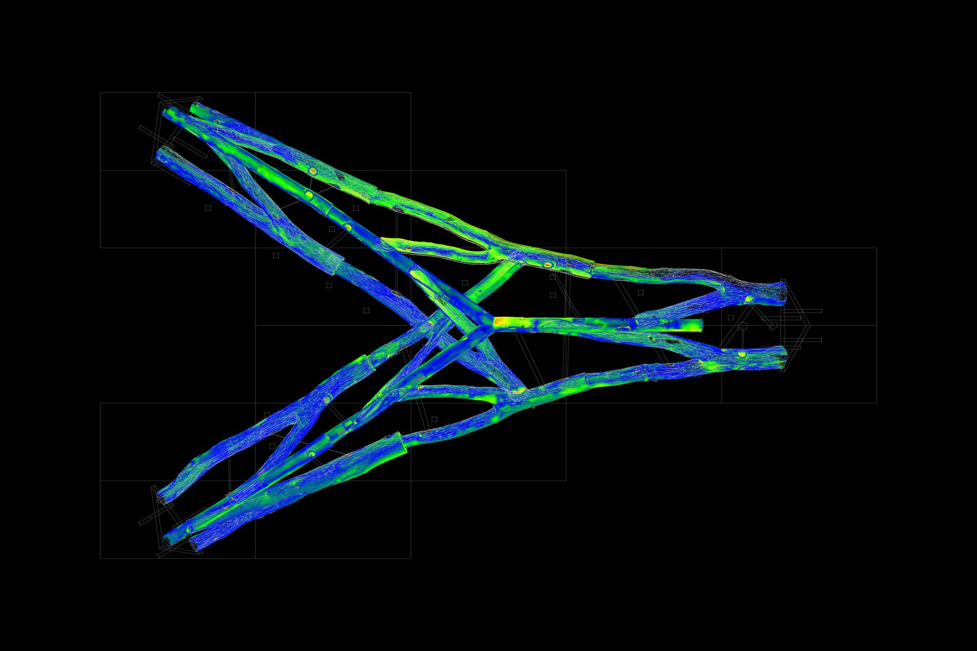 Tree Fork Truss Scan Analysis shed assembly top view