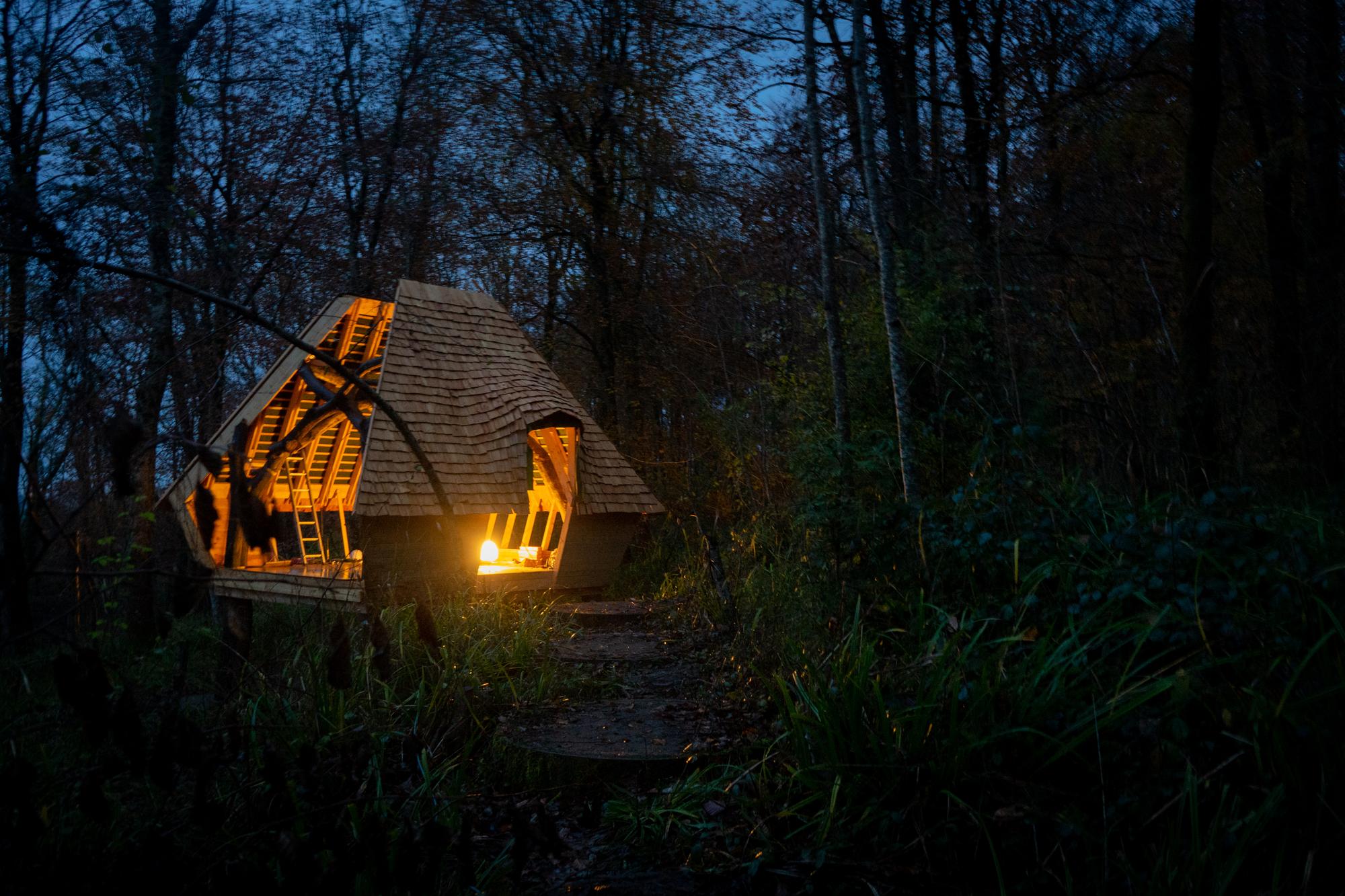 Woodland Cabin CabinNight WyattArmstrong